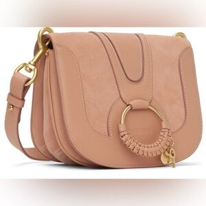 See by Chloé Hana Crossbody Leather & Suede Bag in Coffee Pink